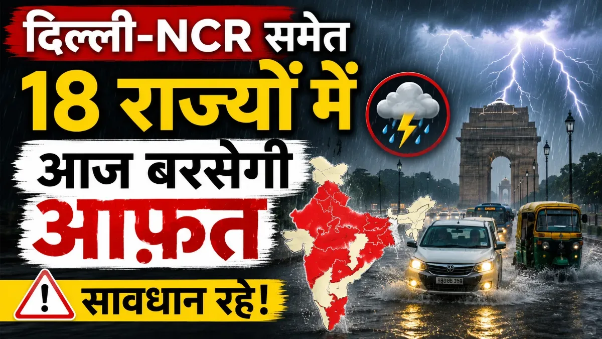 दिल्ली NCR बारिश अलर्ट | delhi ncr 18 rajya barish alert 22 july
